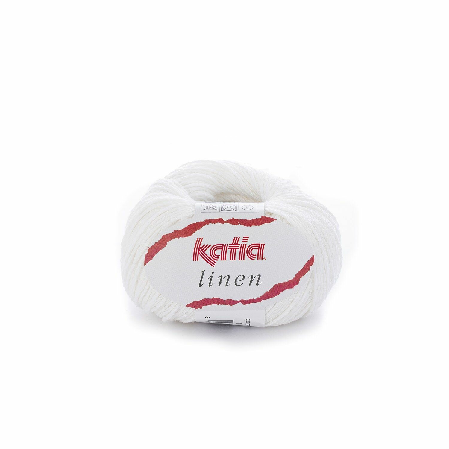 Пряжа для вязания Katia Linen (01 White) 2 мотка по 50 г/112 м