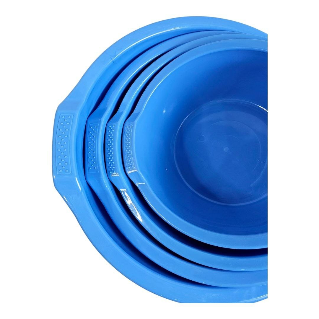 Набор пластиковых тазов PlastTrend — 10 л, 16 л, 23 л и 30 л для кухни, ванной и хозяйственных нужд — фото 1