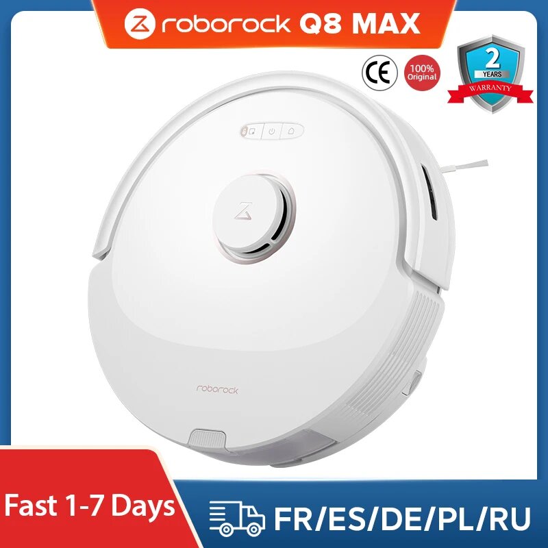 Робот-пылесос Roborock Q8 Max, <500 Вт, беспроводной, влажная уборка, пылесборник
