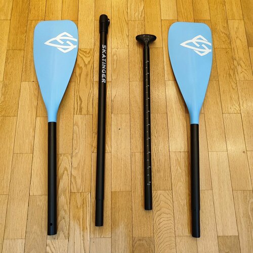 Весло Skatinger голубое двухлопастное для SUP-доски, каяка