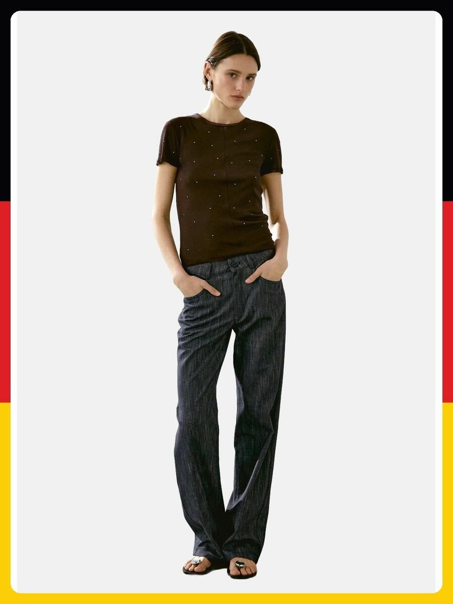 Футболка спортивная Massimo Dutti, размер M, коричневый — фото 1
