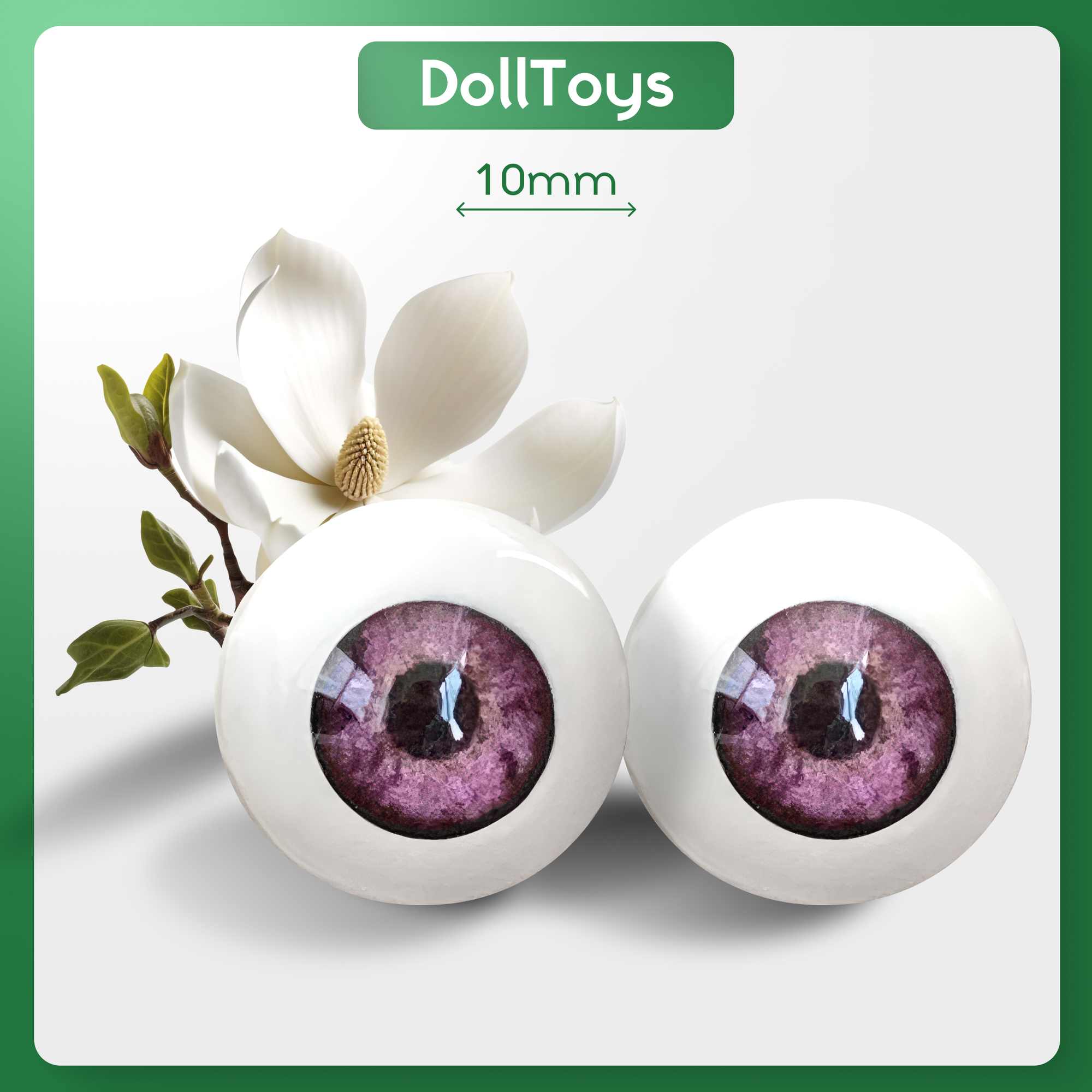 Глаза для кукол и игрушек акриловые круглые 10 мм, цвет темно-фиолетовый