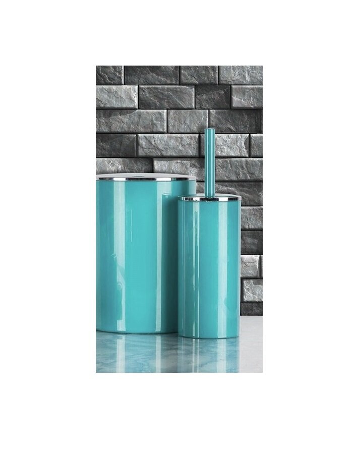 Туалетный ершик Primanova, голубой, пластик, с подставкой, 11x11x35см