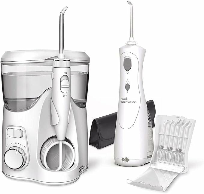 Ирригатор WaterPik Ultra Plus и беспроводной ирригатор Cordless Plus белый