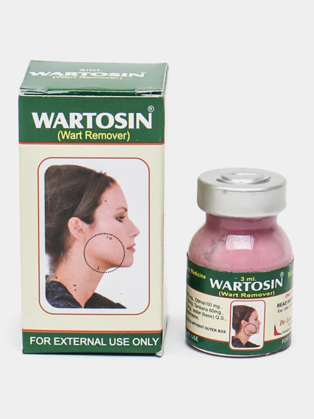 Вартосин, Wartosin мазь для лица и тела от папиллом и бородавок, 3 мл, Вартосин, Wartosin