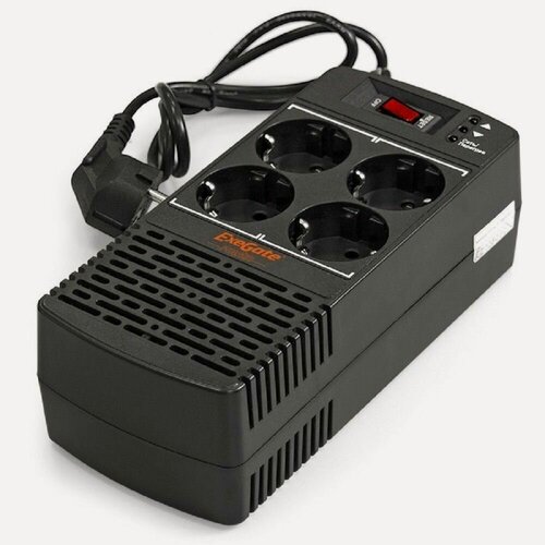 Изображение товара EXEGATE Сетевой фильтр EP285938RUS Стабилизатор Power AD5000 - 800 800VA 400W, диапазон 150.280В, 4 евророзетки