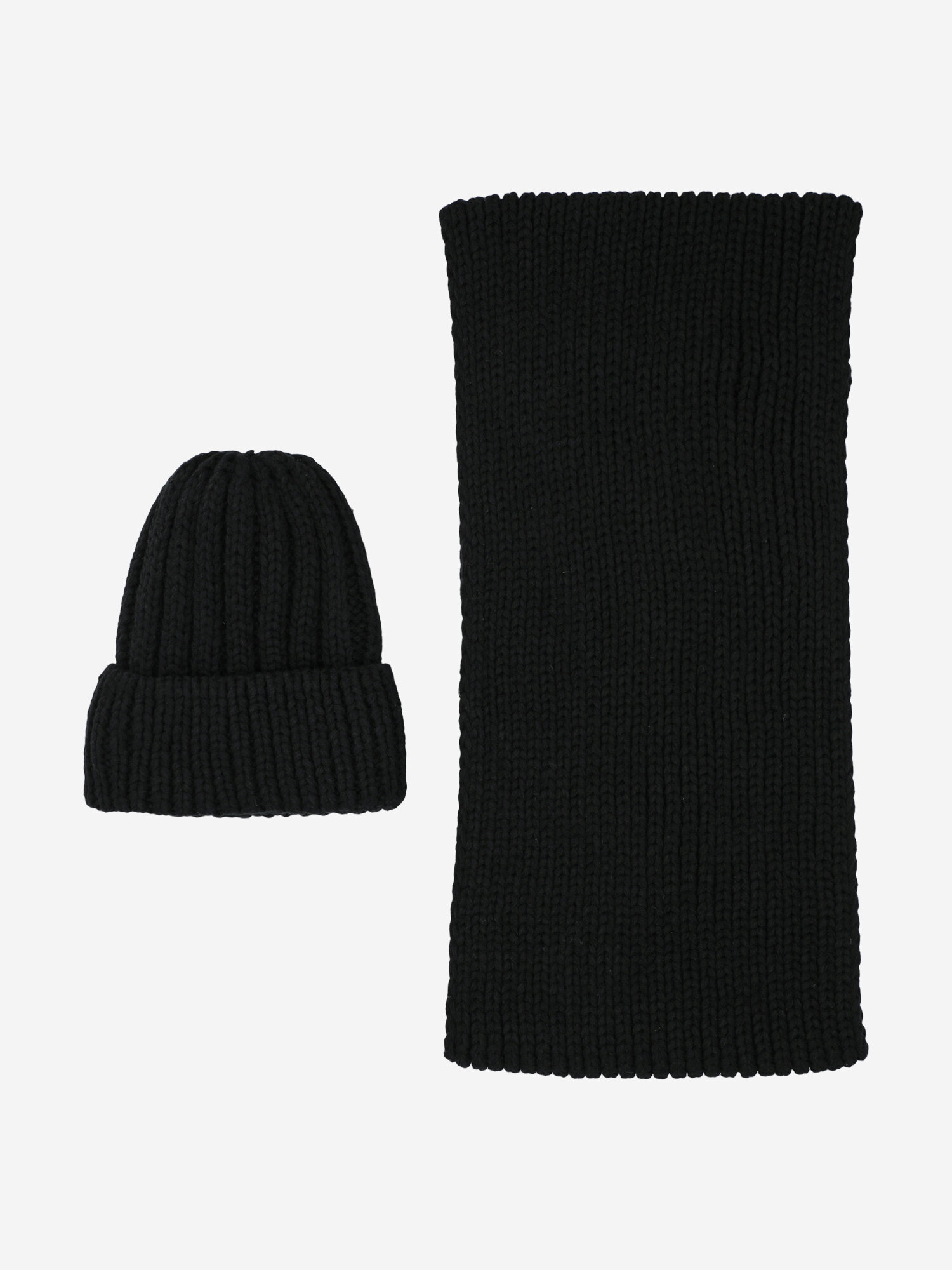 Комплект с головным убором De Mount Women Hat and scarf kit для женщин, 2 предмета, размер one size, черный — фото 1
