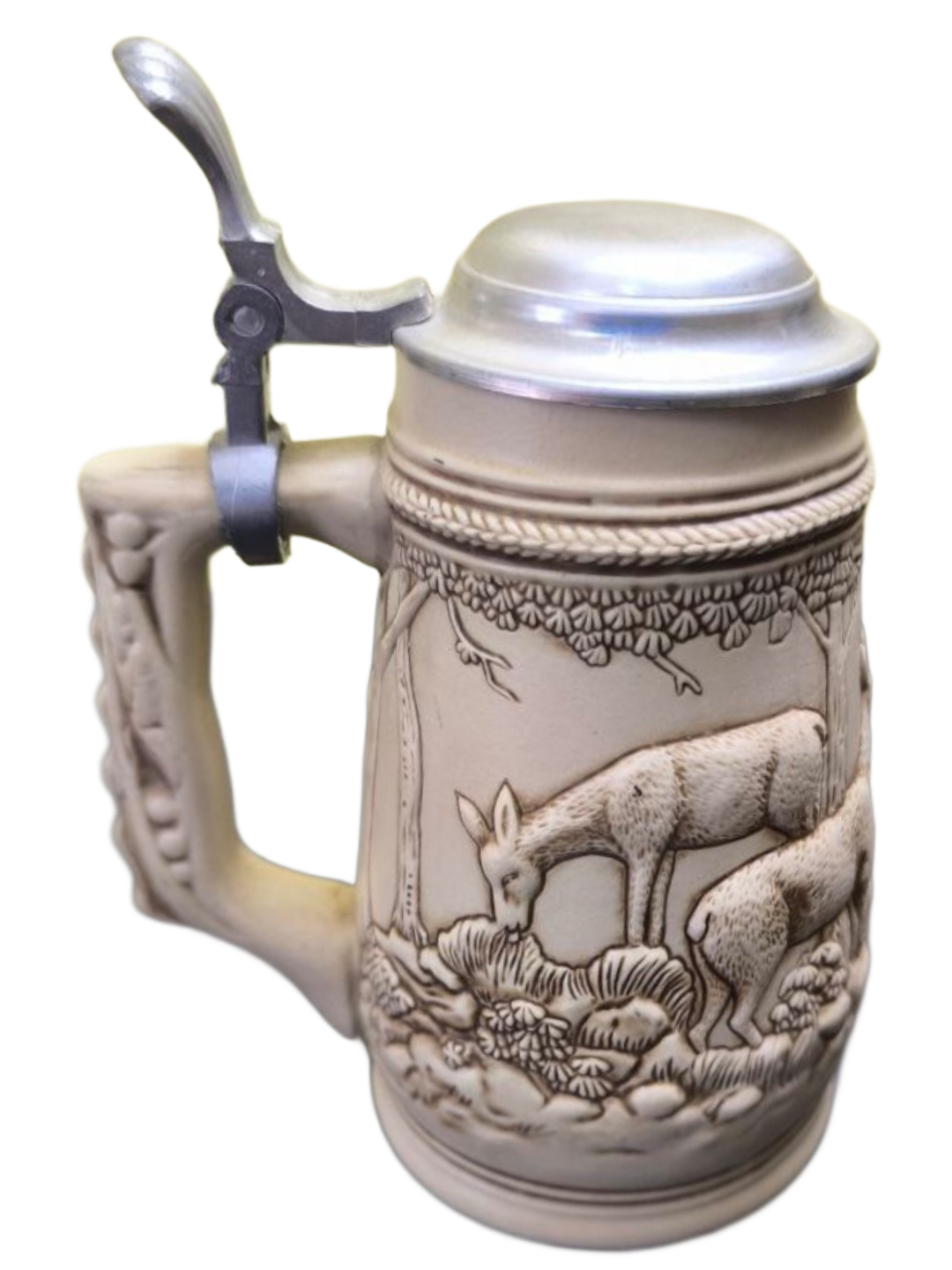 Кружка пивная (керамика с оловянной крышкой)