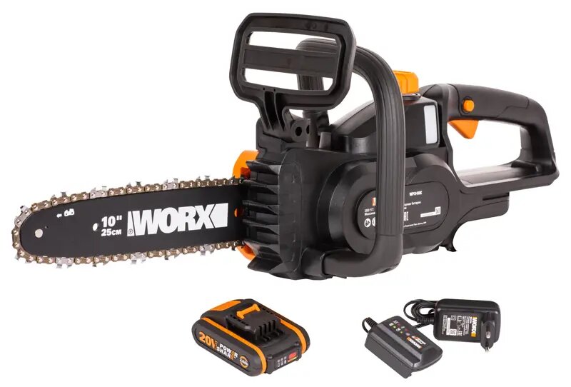 Аккумуляторная пила Worx WP340E 20 В шина 25 см АКБ и ЗУ в комплекте