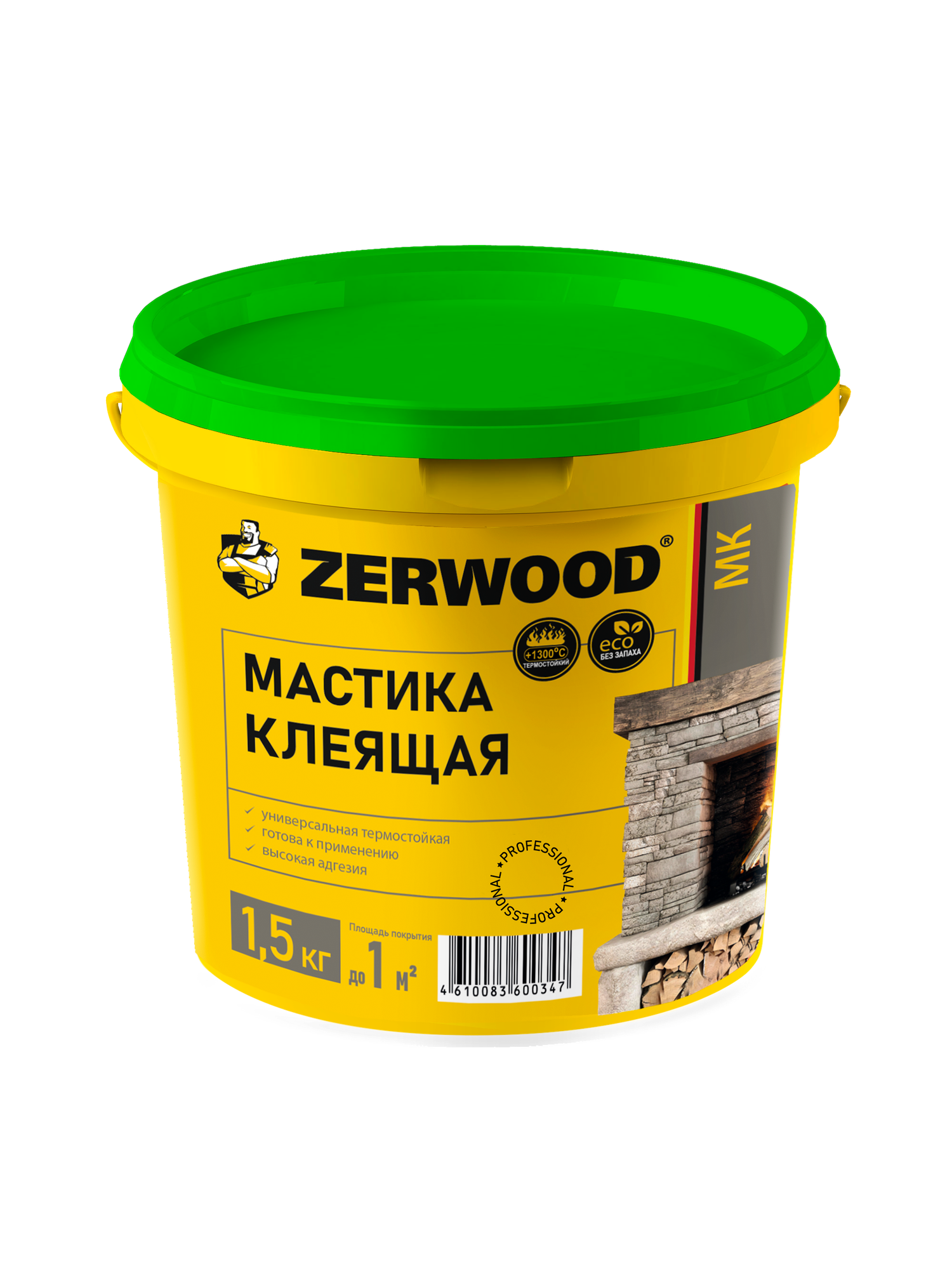 Мастика клеящая ZERWOOD, универсальная термостойкая - 1,5 кг.