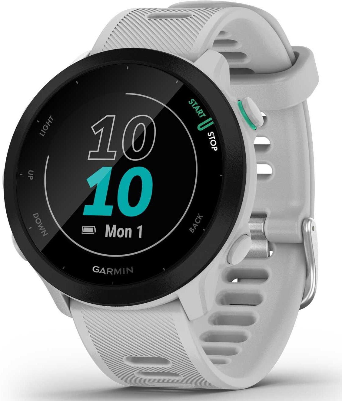 Смарт-часы Garmin Forerunner 55 42мм 1.04" LCD корп. белый рем. белый разм. брасл:127-220мм (010-02562-11)