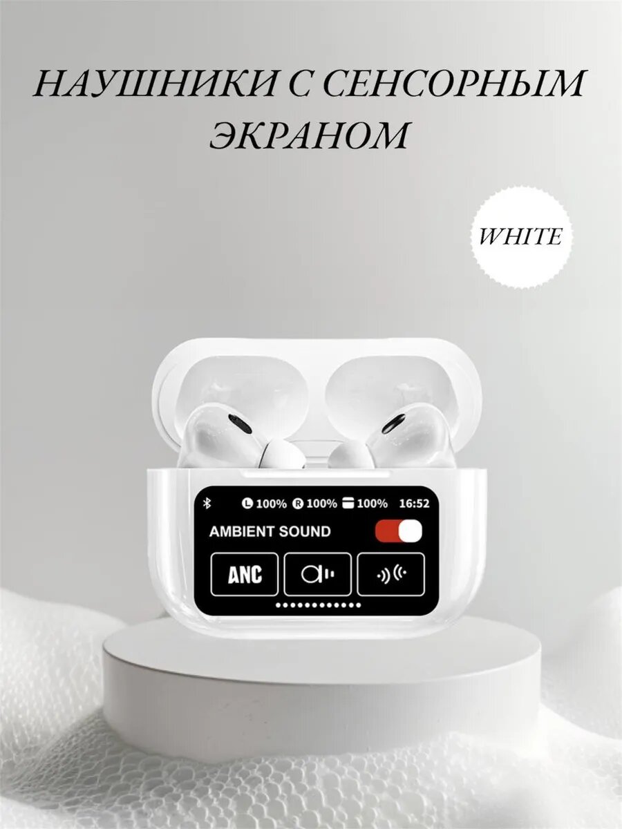 Беспроводные наушники, с дисплеем, для iPhone Android Pods Pro 2 iOS, с сенсорным экраном — фото 1