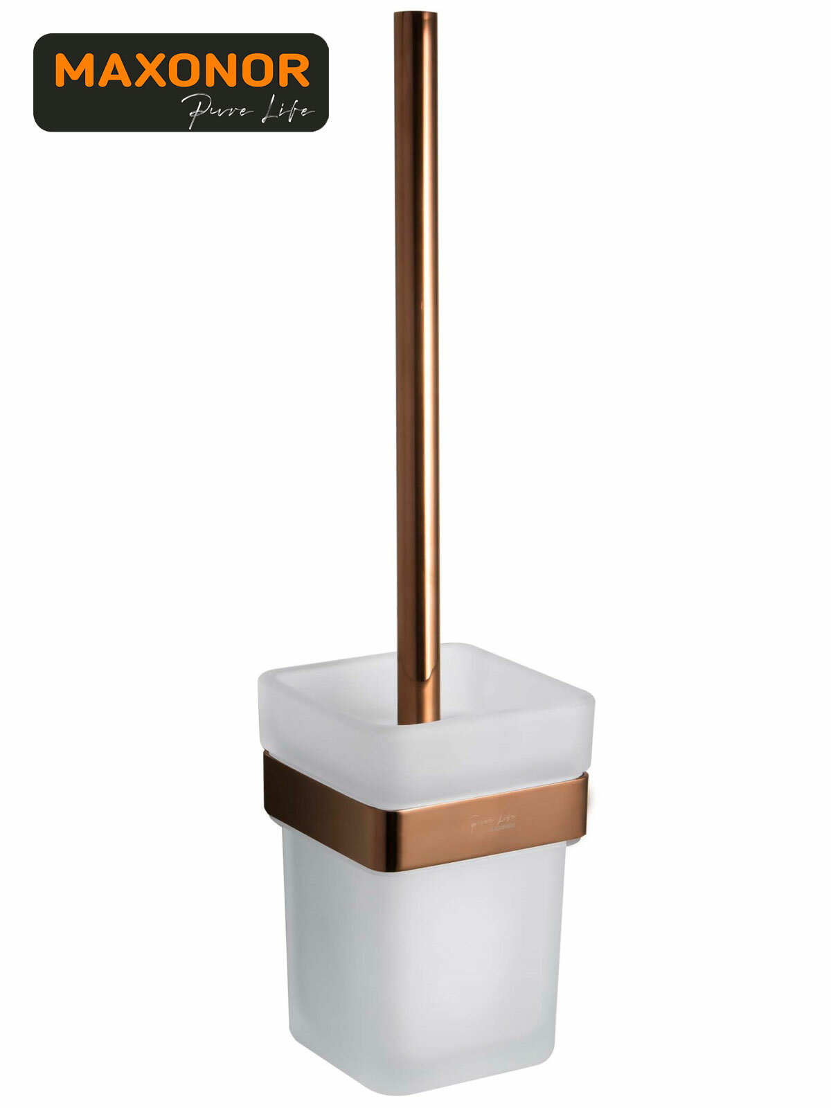 Ёршик для унитаза настенный Maxonor Pure Life ALMA PL1810-16 бронза глянцевая Закалённое стекло / Нержавеющая сталь