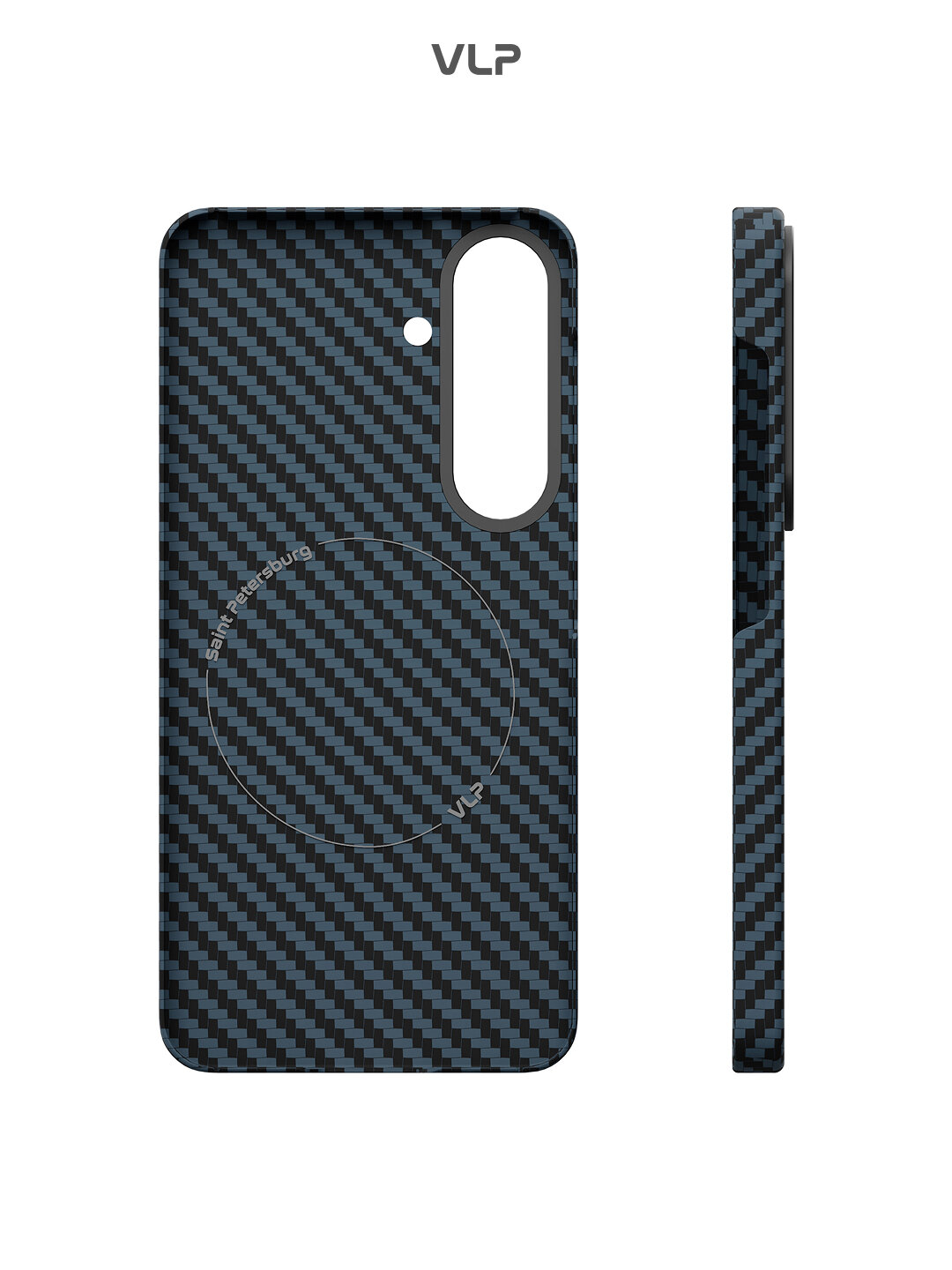 Чехол на Samsung S25 Plus с MagSafe Kevlar Case VLP, синий — фото 1