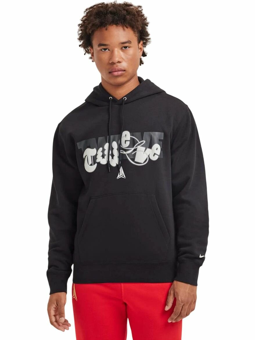 Худи спортивное NIKE Ja Fleece Basketball Hoodie размер M INT  черный серый