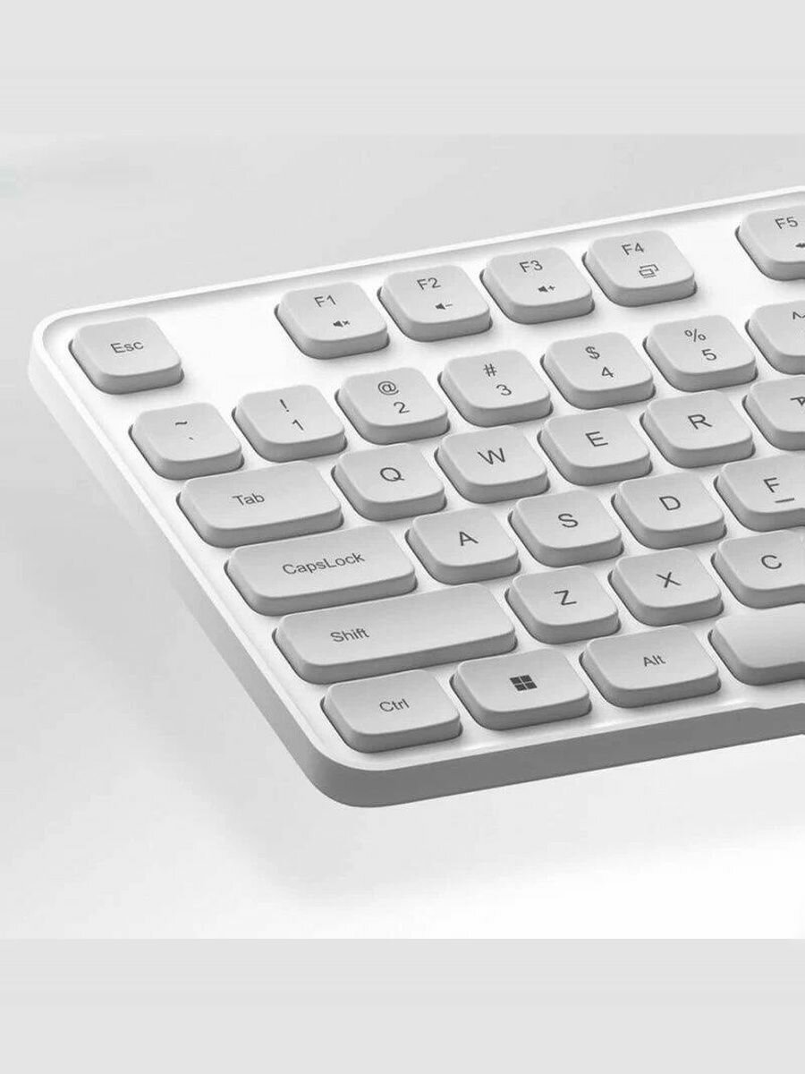 Изображение Комплект беспроводная клавиатура и мышь (русская раскладка) Mi Wireless Keyboard and Mouse Set 3 (WXJS03YM) White Grey