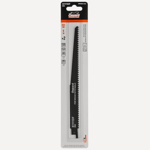 Изображение товара Полотно для сабельной пилы по дереву с гвоздями GEPARD S1111DF 231 мм 2 штуки (GP0641-03)