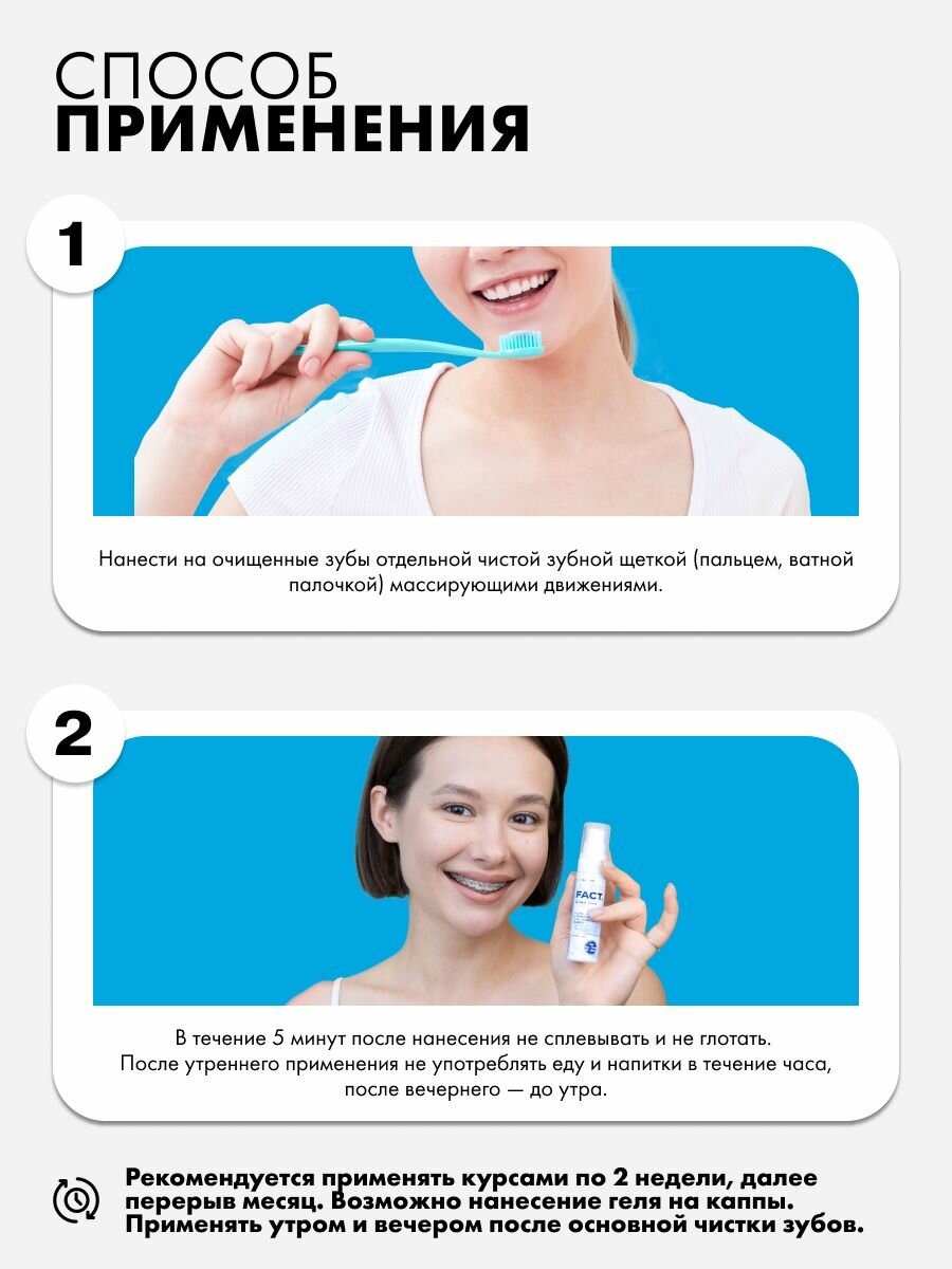 Изображение ART&FACT. Oral Care / Зубной реминерализующий гель для восстановления эмали с ксилитолом 1%, кальцием 0,1%, 30 мл