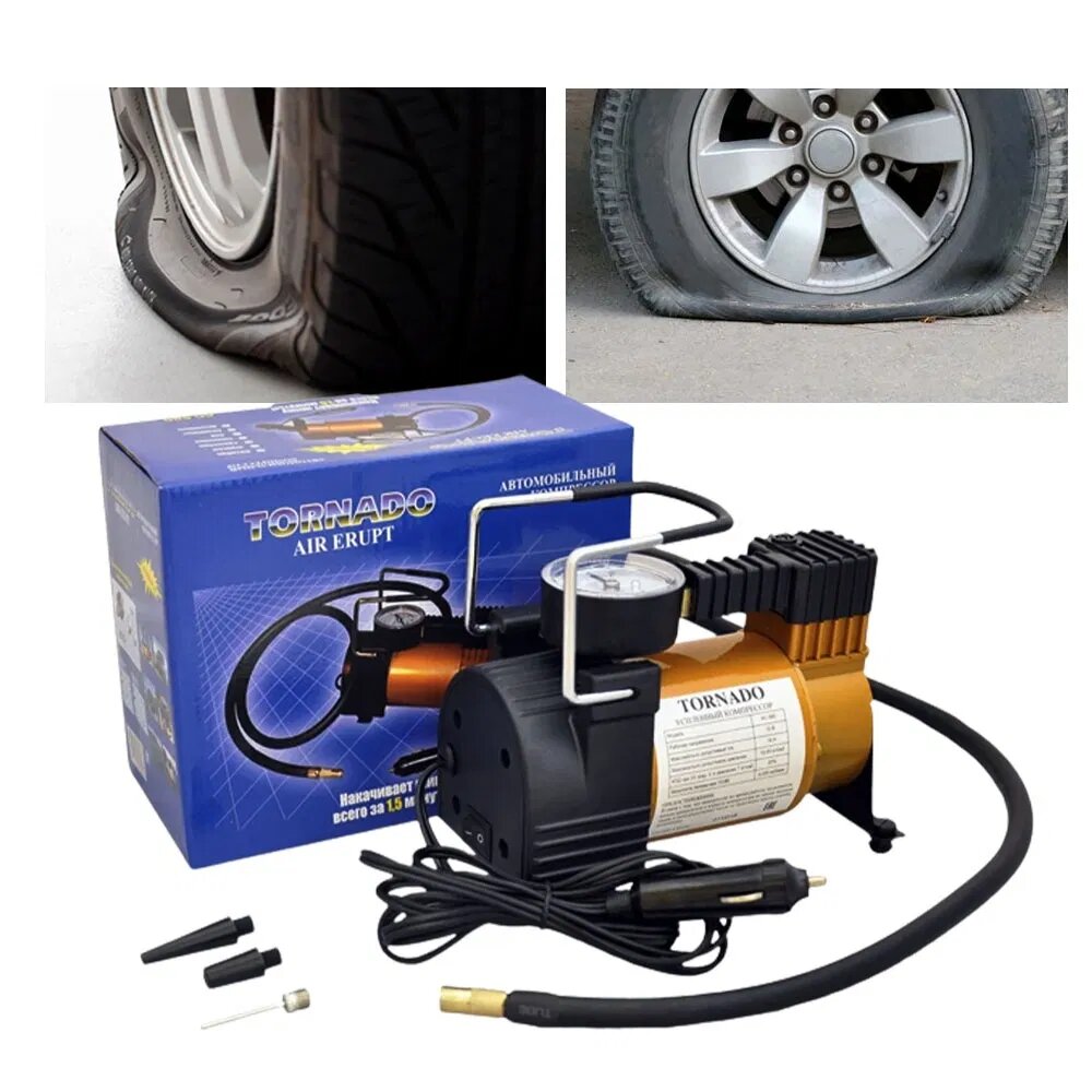 Компрессор автомобильный Tornado АС-580, металлический, 35 л/мин — фото 1