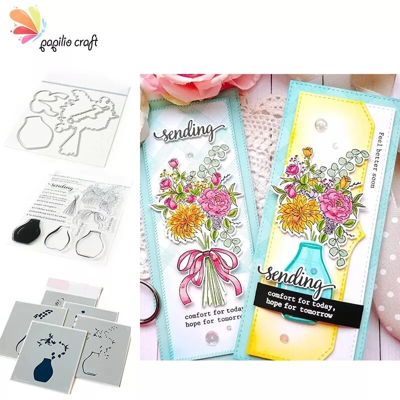 Новые винтажные металлические Вырубные штампы в виде виноградных лоз прозрачные силиконовые штампы журнал коллаж альбом счастливый план подарок Декор Y0873 Stamps