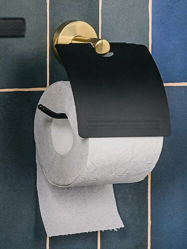 Изображение товара Держатель для туалетной бумаги закрытый Oro Nero, металл, цвет черный