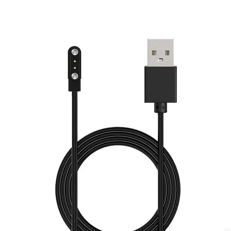 2 штифта с сильным магнитным зарядным кабелем USB Line Bord Coant черный белый цвет для умных часов Universal Black 4.0-12.3mm