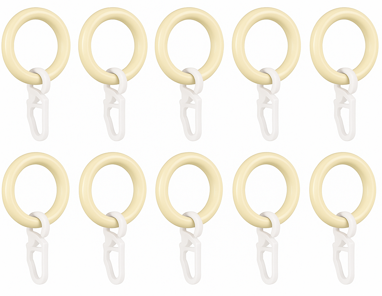 Кольца Арт-Декор для штор с крючком, диаметр 20 мм, бежевый, 10 шт. — фото 1