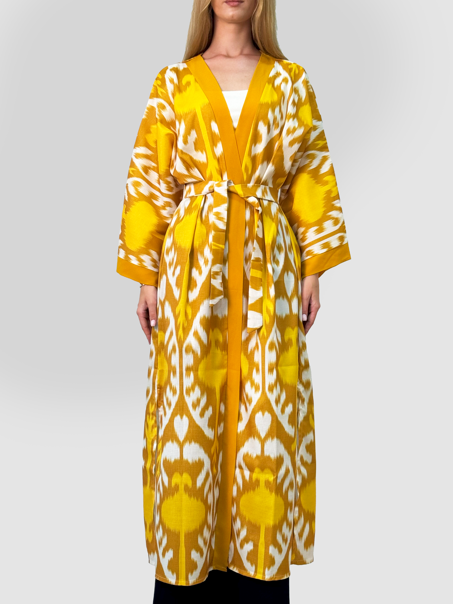 Халат  Традиционный, размер XL, желтый/белый — фото 1
