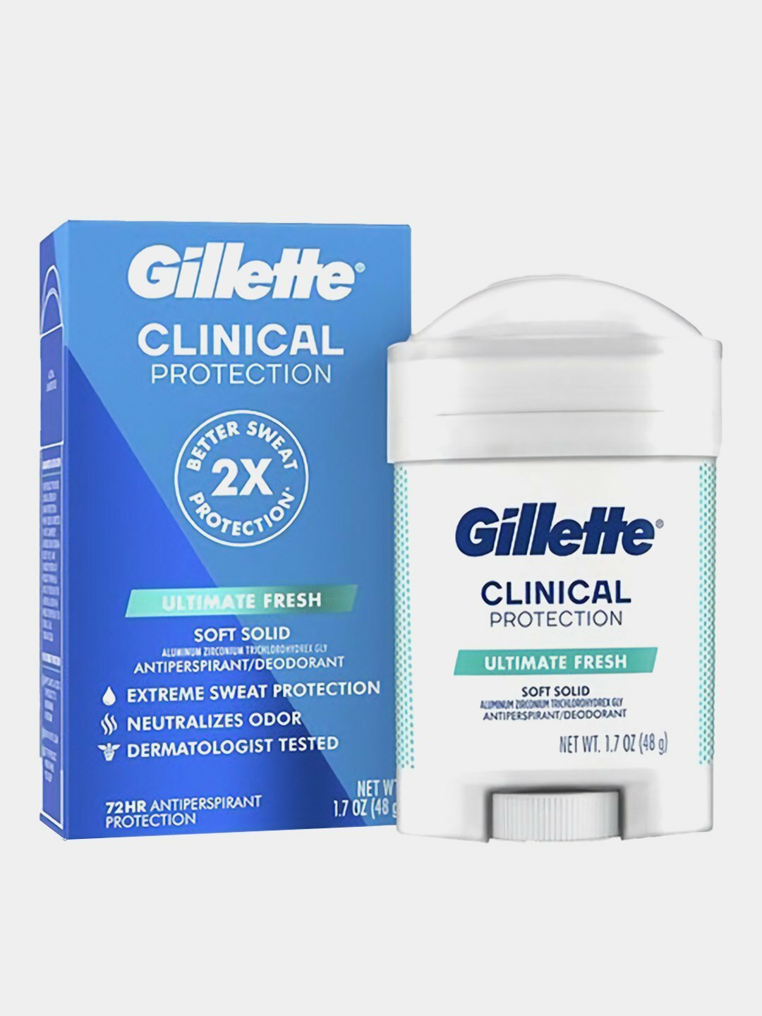Антиперспирант-дезодорант Gillette Clinical Protection Ultimate Fresh Soft Solid, США, 48 г