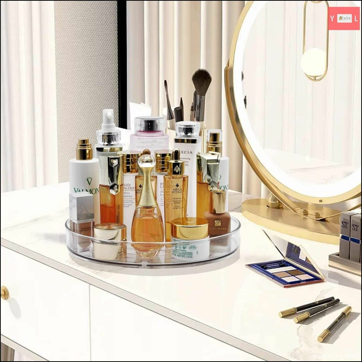 Подносы И Подставки Xiaomi Эксклюзивный вращающийся пластиковый поднос HONEY KITCHEN для кухни, удобная подставка под фрукты и специи, практичный органайзер в холодильник