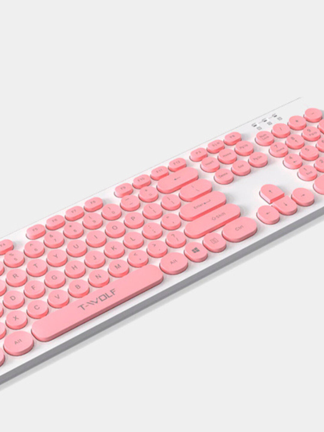 Игровая клавиатура и мышь T-wolf TF770 розовий светь RGB-подсветка — фото 1