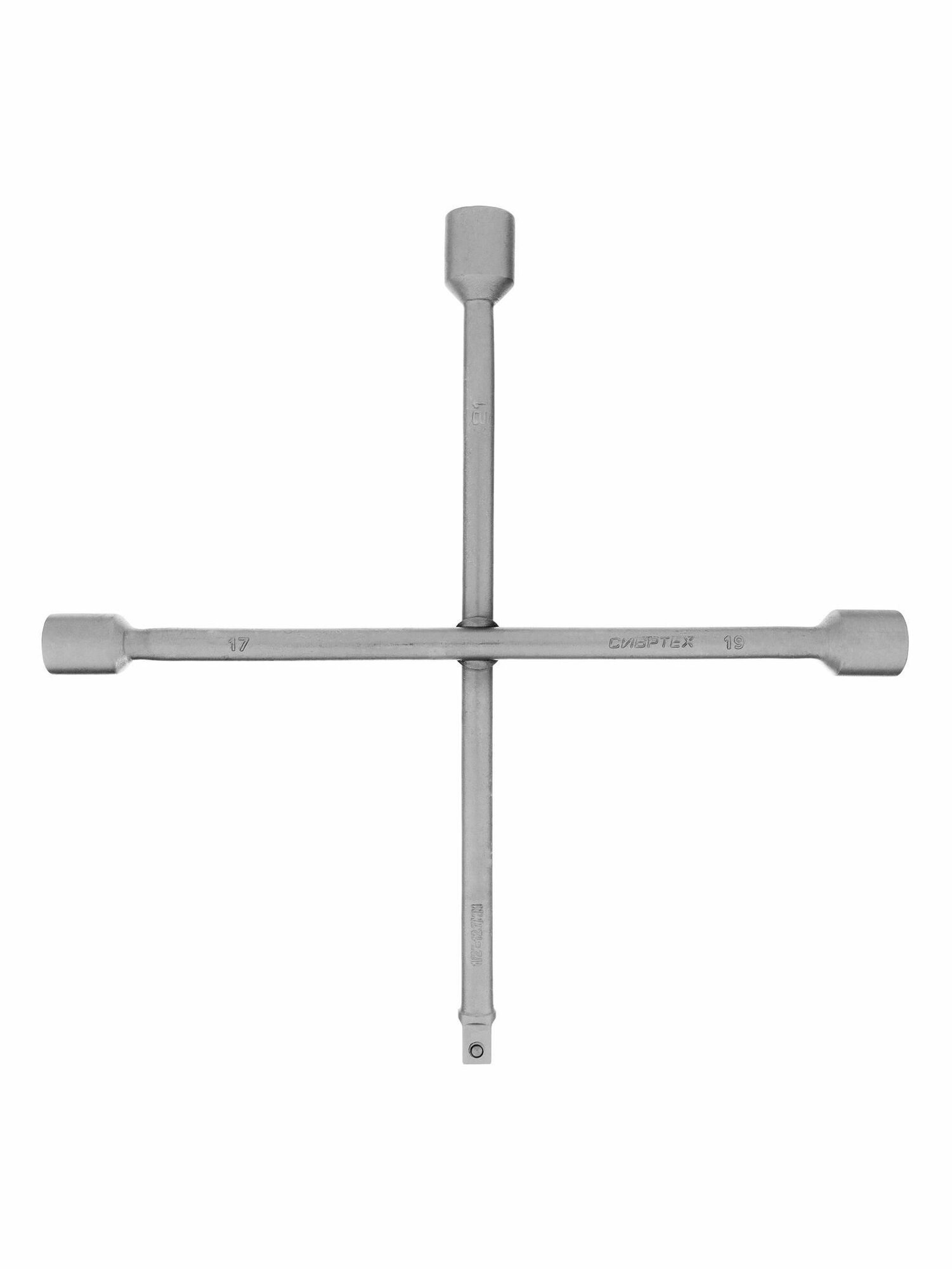 Ключ-крест баллонный, 17 х 19 х 21 мм, под квадрат 1/2, толщина 14 мм Сибртех 14258