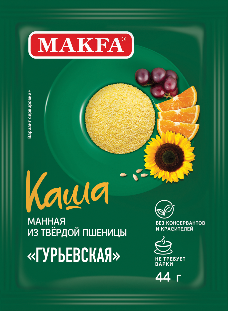 Каша манная из твердой пшеницы «Гурьевская» Makfa