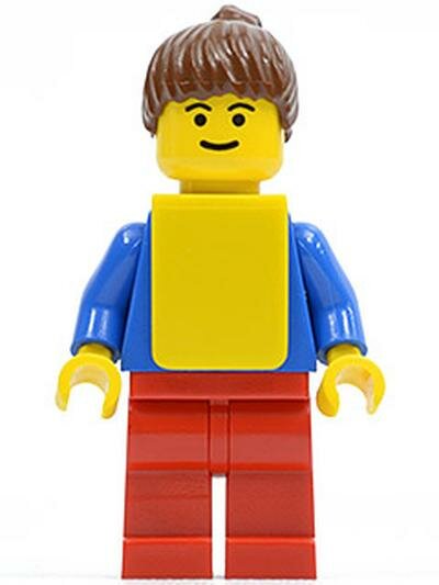 Минифигурка Lego soc050 Soccer Player Womens Team, Brown Ponytail Hair, No Freckles, Yellow Vest