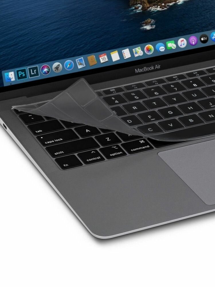 Накладка на клавиатуру для MacBook Air 13 M1, intel / Накладка с Европейской раскладкой для Макбук Аир 13 2020 (A2179 A2337), 1 шт. Цвет: Серый — фото 1
