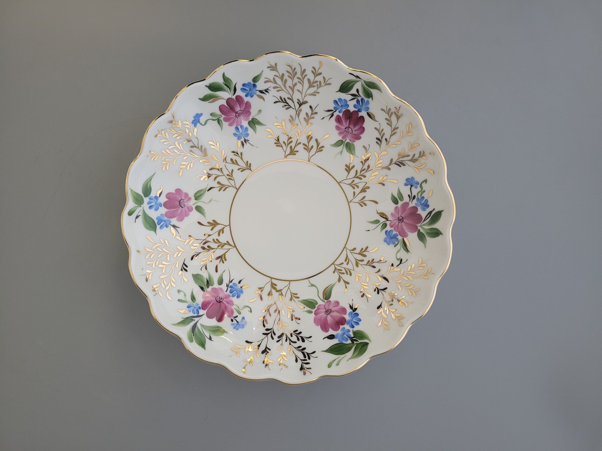 Сухарница "Золотые травки" форма Тюльпан , Императорский фарфоровый завод — фото 1