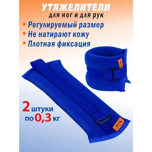 Утяжелители V76 LUX, для ног/рук, липучка, песок, 0,3кг, универсальные