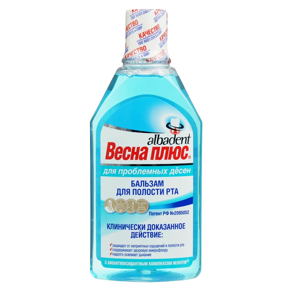Бальзам Альбадент Весна плюс противовоспалительный для полости рта с комплексом женьшеня Неовитин 400 мл 1 шт