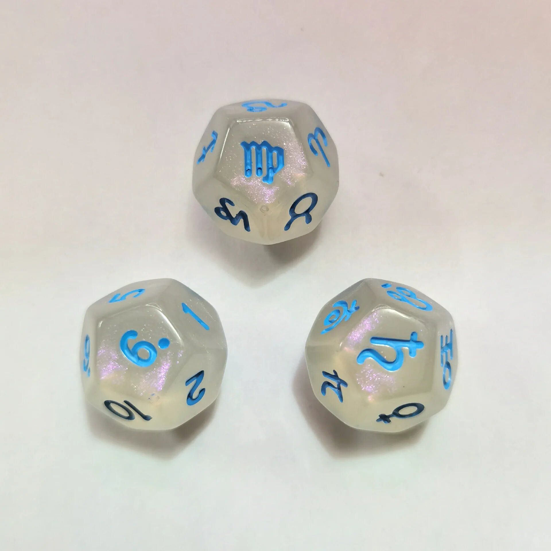 3 шт 12-сторонний набор кубиков зодиака для астрологии гадания счастливого созвездия цифровые игральные кости разных цветов развлекательные игральные кости