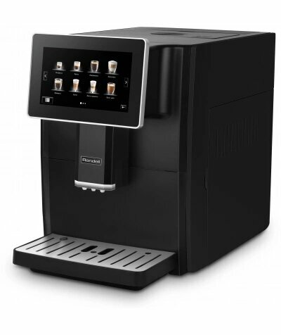 Кофемашина Rondell RDE-1104 черный, мощность 1350Вт, используется молотый/зерновой кофе, давление помпы 19Бар, объем резервуара для воды 1.8л