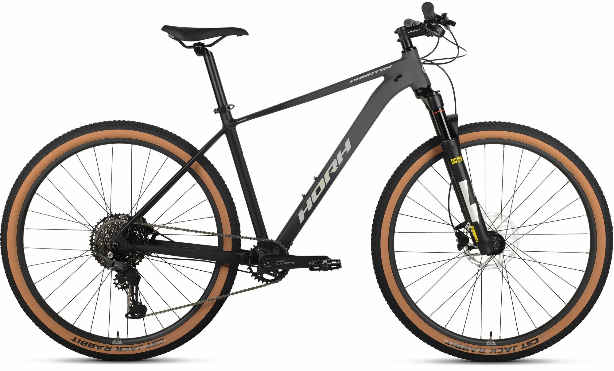 Велосипед горный HORH PHANTOM (2025) Black, Light-Grey, 29"колесо, для взрослых на рост 185-195см, алюминиевая рама 21"