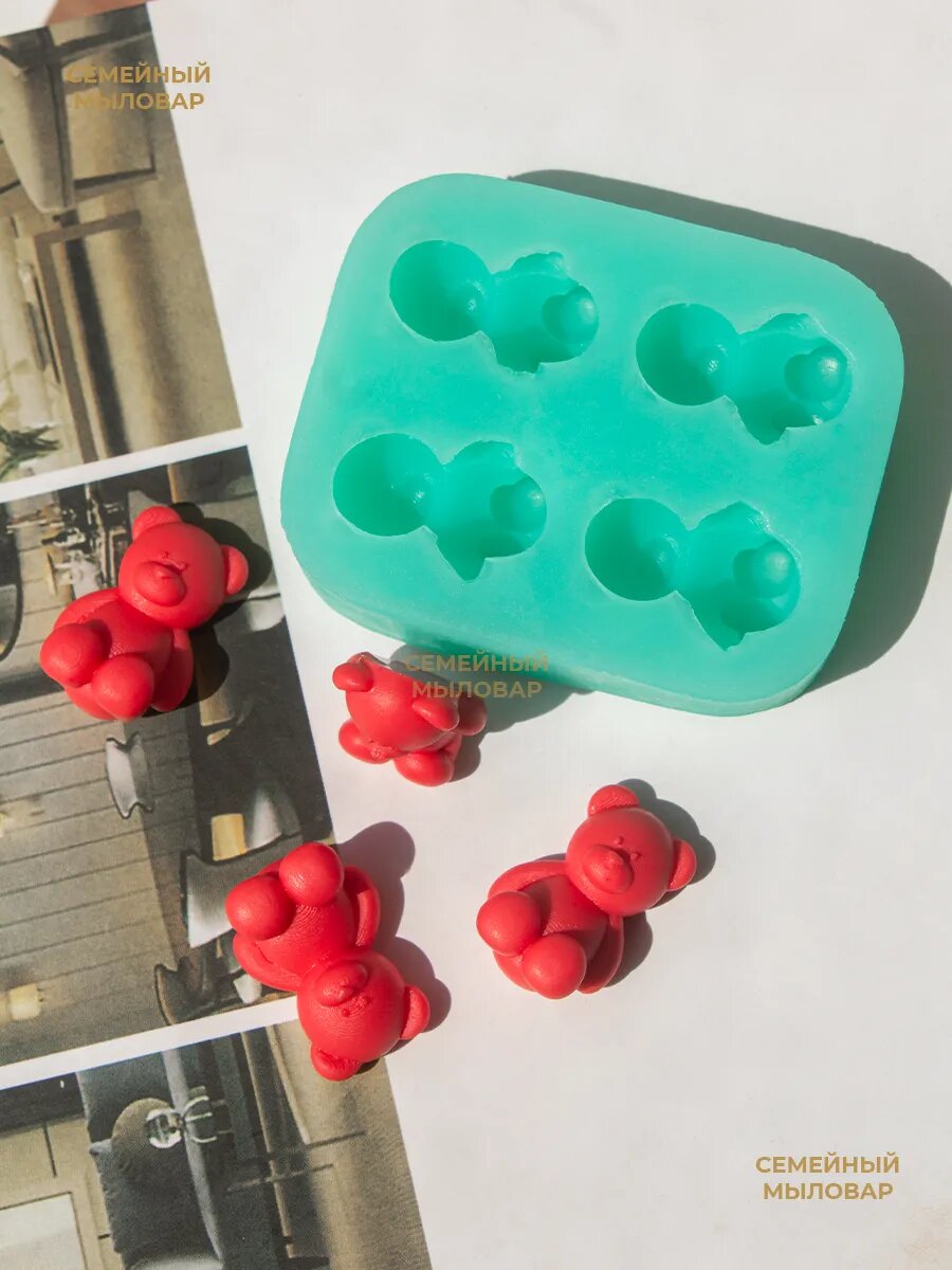 Силиконовый молд для рукоделия - маленькие мишки — фото 1