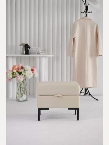 Изображение товара Банкетка Экокожа с ящиком на металлических ножках 51х38х45