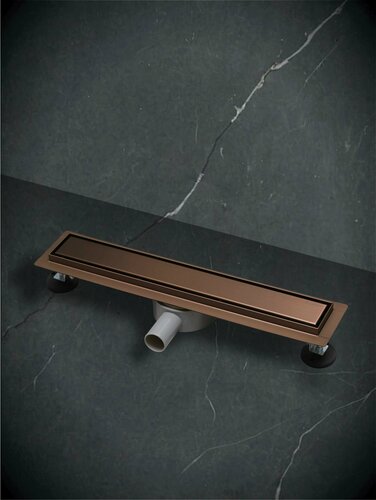 Изображение товара Трап для душа в полу под плитку, слив для душа широкий 600 мм, матовая медь