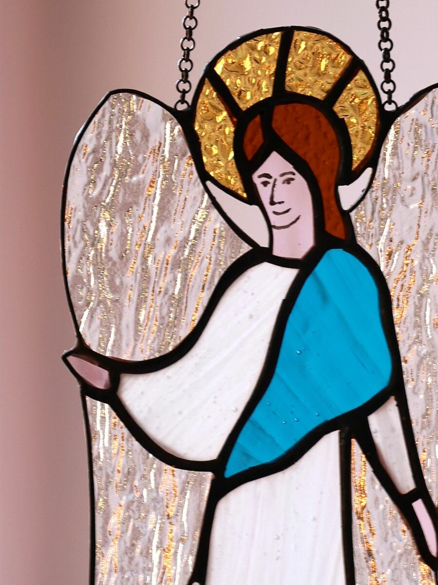 Витражная подвеска "Ангел" авторской работы — фото 1