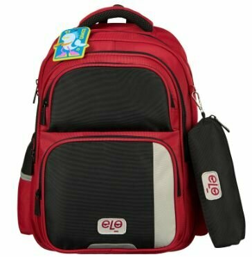 Рюкзак школьный + пенал Комус Класс Case бордовый/черный