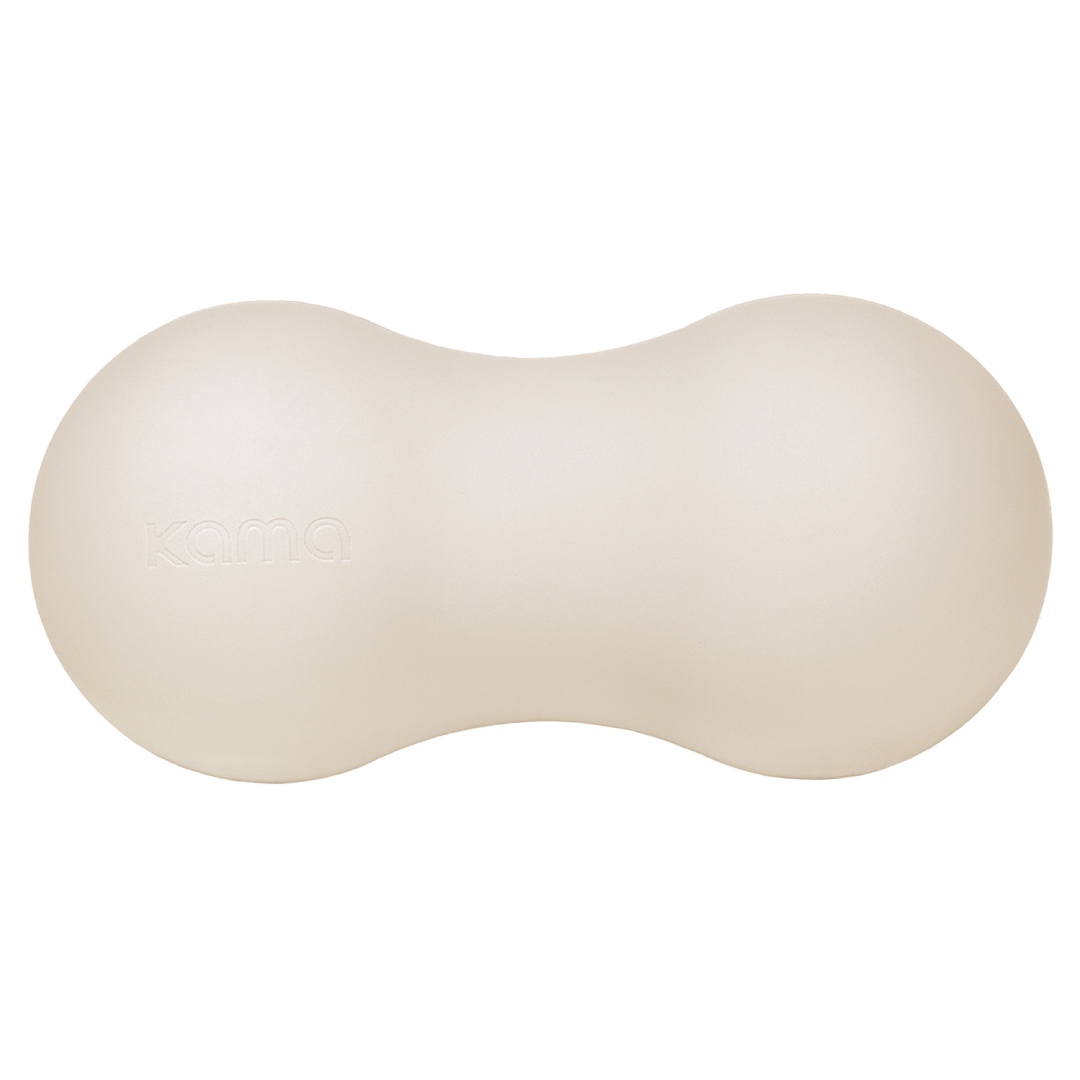 Ролик для массажа Kama, мяч двойной арахис, диаметр 6,8 см, бежевый