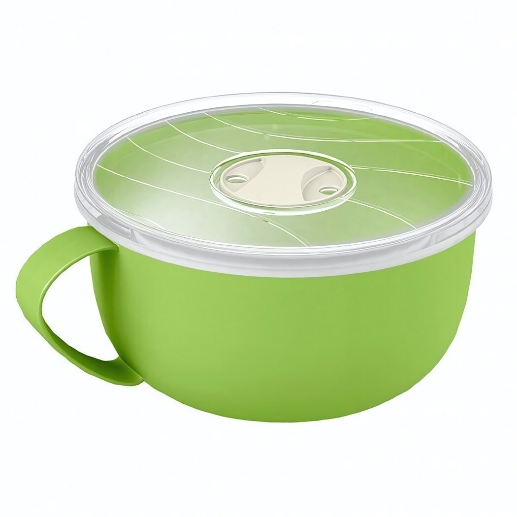 Контейнер-кружка для бульона 05л зеленый с паровым клапаном и удобной ручкой