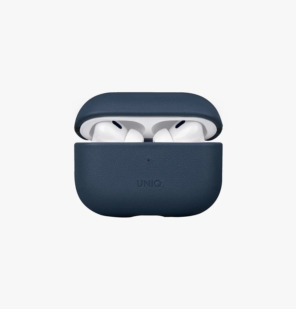 Кожаный чехол Uniq Terra Genuine Leather для AirPods Pro 2 (2022), синий / space blue