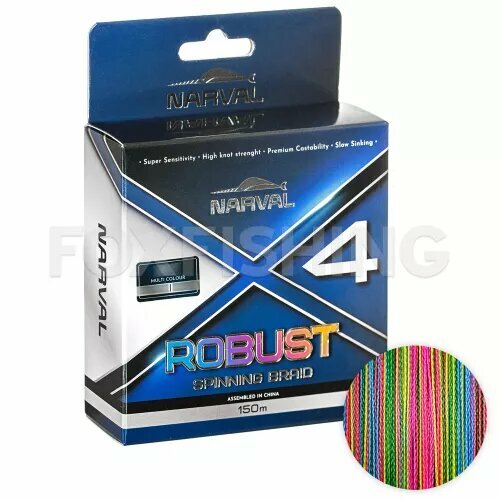 Плетёный шнур Narval Fishing Robust X4 PE 150m (multicolour) #0.6/0.128mm 4.54kg/10lb